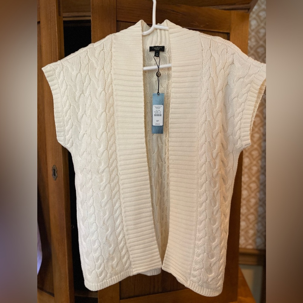 NWT Talbots Short-Sleeve Cardigan Sweater